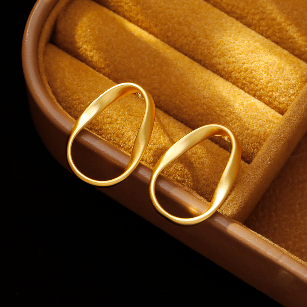 Hyacinth Dongdaemun designer geometric earrings, a trendy matte earring for women, are fashionable, simple, versatile and elegant earrings for women