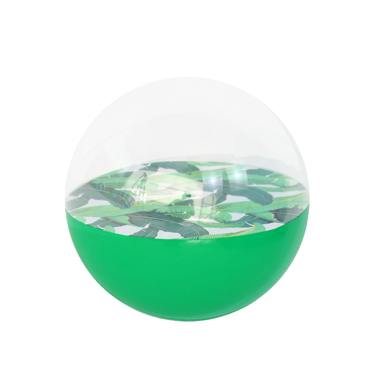 Hongyu Foreign Trade Transparent 3D stereoscopic Ball, Green leaf toy ball, customized LOGO, green advertising ball, banana leaf beach ball Item Picture