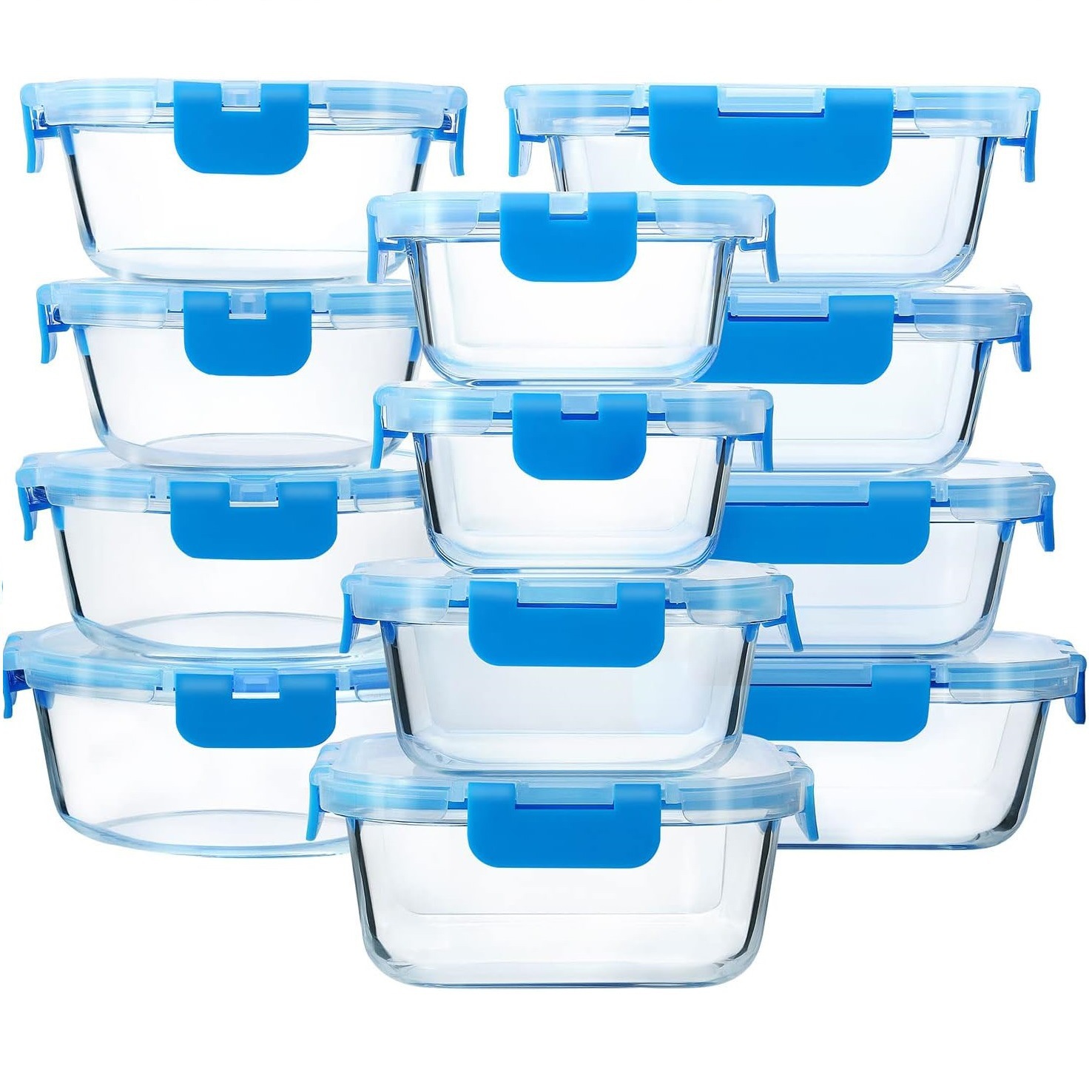 TEME Amazon cross-border bestseller 12-piece set of high borosilicate glass food storage containers, microwave ovens and ovens. Direct delivery from the manufacturer Application Scenario