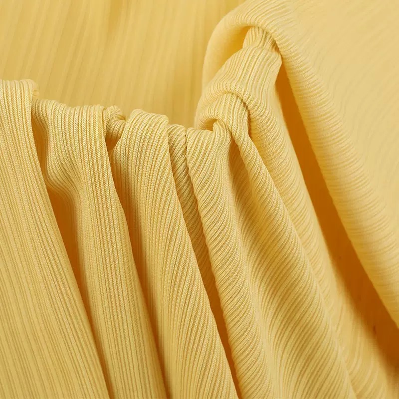 Pleated rib fabric, needle-stitch ribbing, 250g, pit rib ribbing, wide-leg pants with a drape, spring and summer women's T-shirt