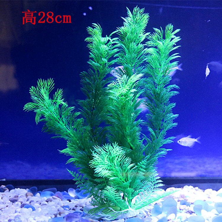 Fish tank decoration, simulation aquatic plants, aquarium landscaping, soft aquatic plants, plastic aquatic plants, green Specification image