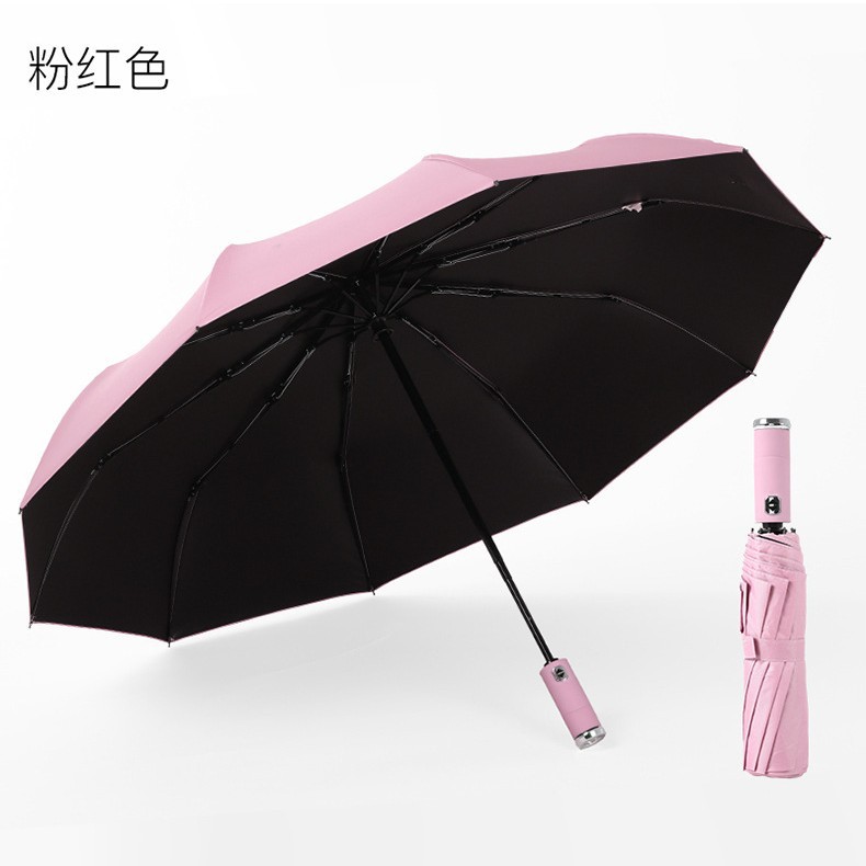 10-bone umbrella, fully automatic adjustable rotating LED flashlight umbrella, all-weather dual-purpose sunshade umbrella, wind-resistant folding umbrella Application Scenario