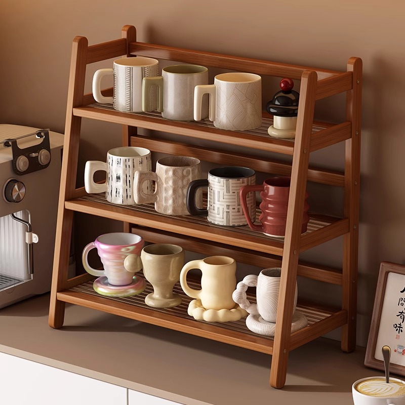 New wicker simple cup holder, double-layer desktop, multi-functional storage rack, kitchen, bedroom desk, dormitory storage rack