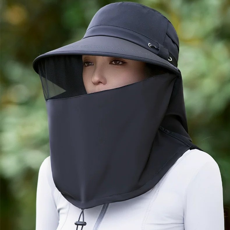 Summer women's full-face sun hat, mask, neck protector, sun hat, outdoor cycling and travel sun hat, cross-border Specification image