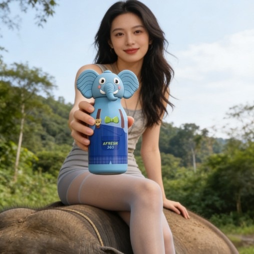 新款跨境热门大象卡通公仔316不锈钢保温杯玩具小象女生保温杯