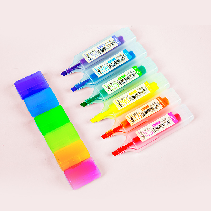 Small wholesale of Tianfeng highlighters, flat six-color tip highlighters 2312 planner pens Application Scenario