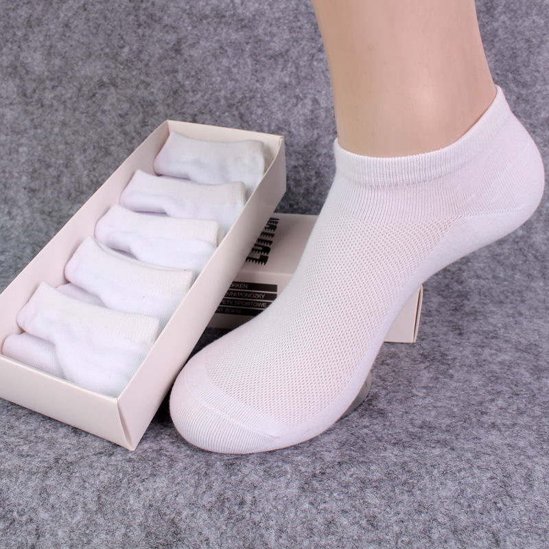 White mesh socks for men, summer men's boat socks, Japanese-style anti-odor and sweat-absorbing men's socks, men's sports cotton socks