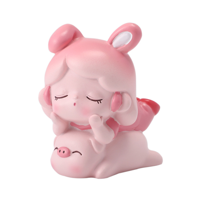 Cute park trendy resin figurines, desktop decorations, children's and student gifts, girlish heart dolls, birthday presents Application Scenario