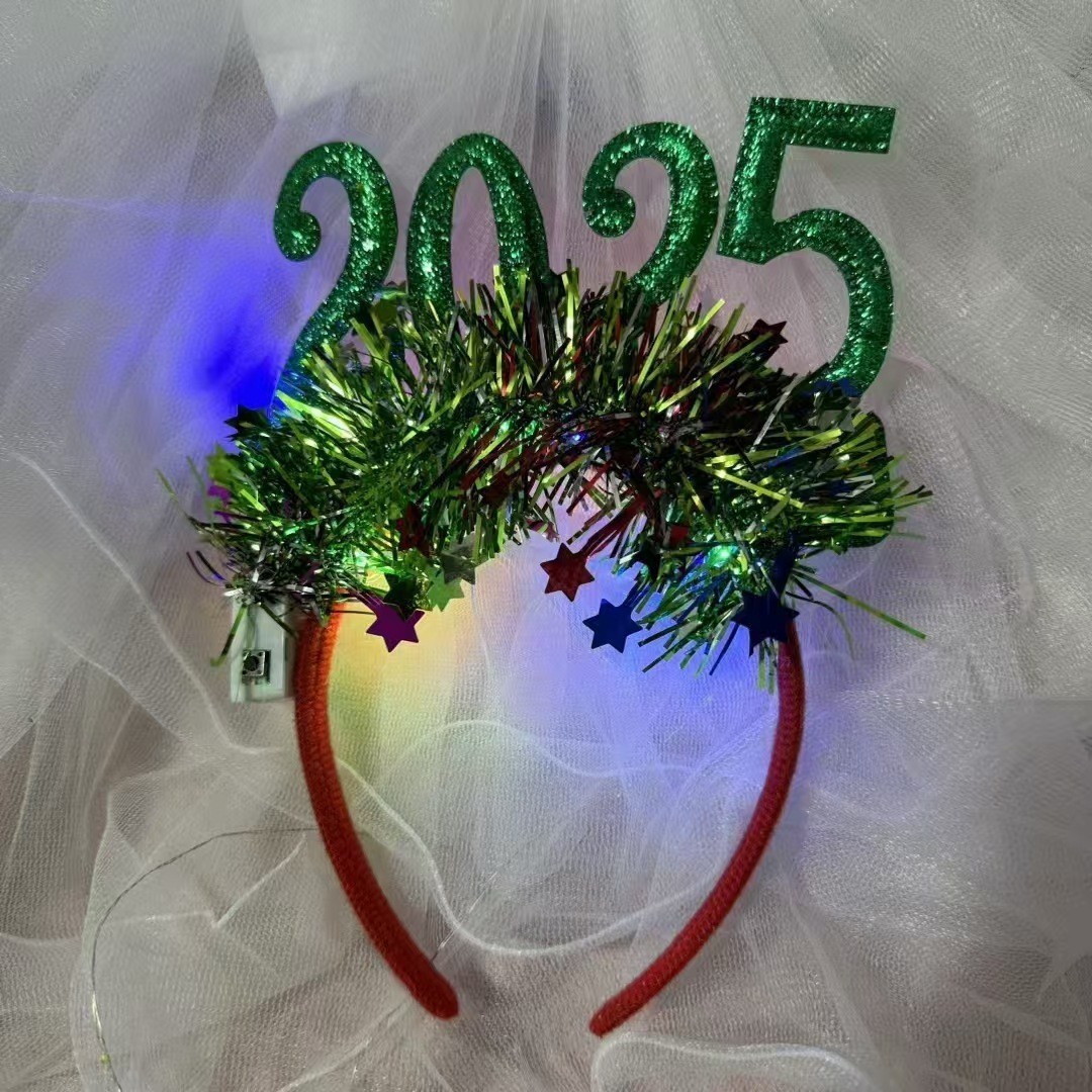 2025 Hair band Headband Christmas and New Year Digital headband Shining 2025 Luminous hair band Headband decoration Children's toy Application Scenario
