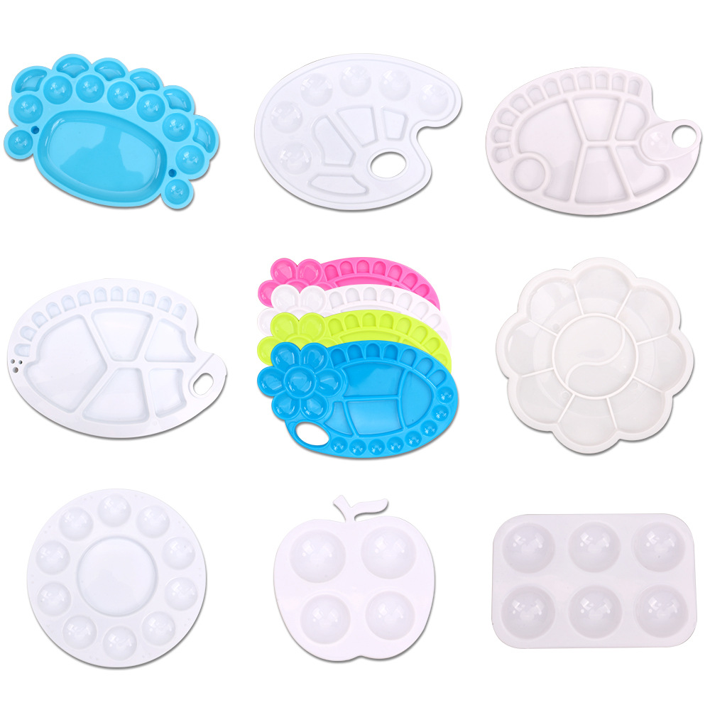 Wholesale of cross-border plastic plum blossom color palettes, 4-hole, 7-hole and 10-hole round color palettes and foot color palettes Application Scenario
