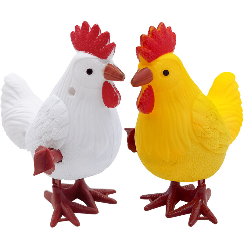 Wholesale of big rooster wind-up plastic colorful chicken baby toys, small animal jumping kindergarten prizes Item Picture