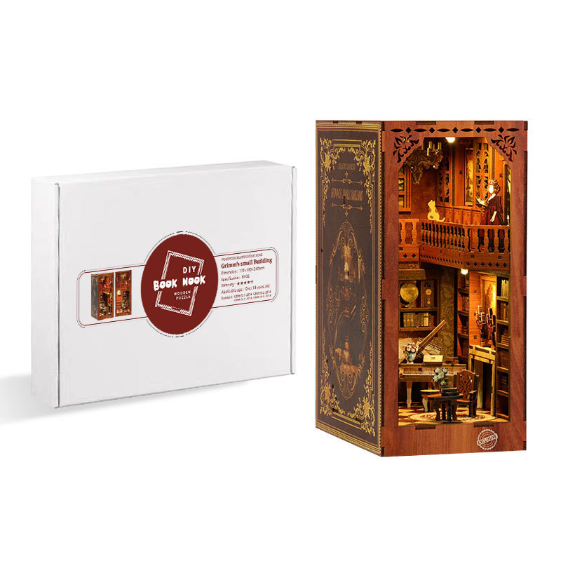 Green House Bookstand diy House Model House 3D Stereoscopic Display piece Wooden handcrafted Assembly Bookstand English Cross-border Application Scenario