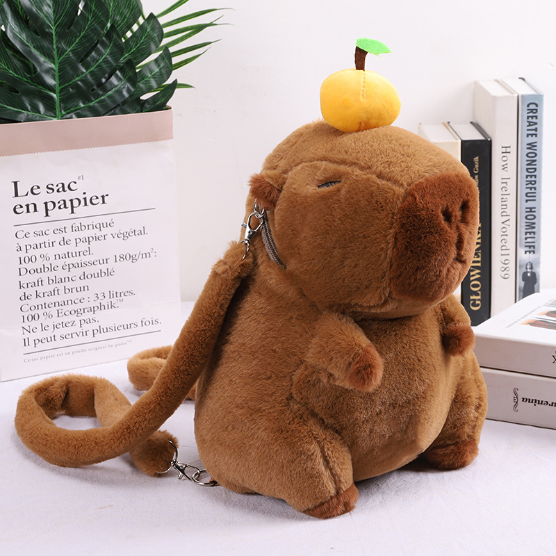 Capibara plush backpack, ins fashion and chic, cute plush toy Capybara backpack, adorable capybara Specification image