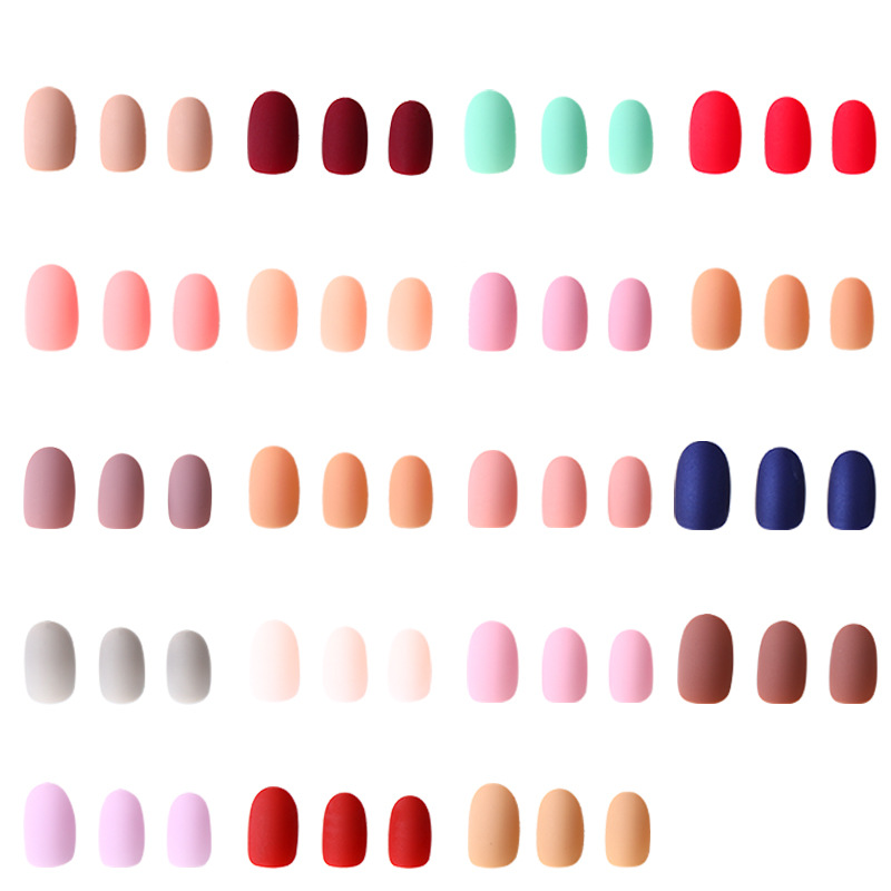 Matte frosted nail patches, 24-piece artificial nail strips, customizable, wearable nail art pieces, versatile Item Picture