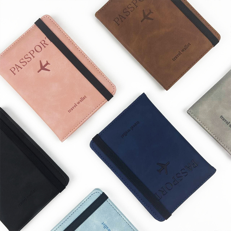 Cross-border best-selling in-stock RFID passport case, pu leather, multi-functional SIM card holder, ID card case, leather case, passport holder Specification image