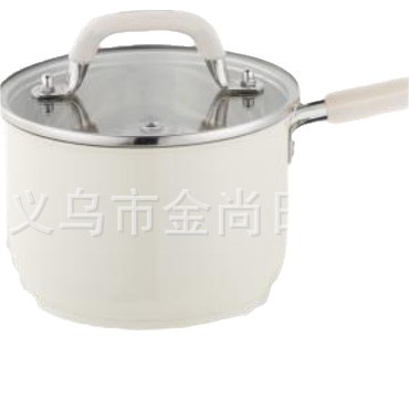 韩式奶油三层钢奶锅家用厨房多功能煮宝宝辅食煮面不粘锅加厚蒸锅白底实物图