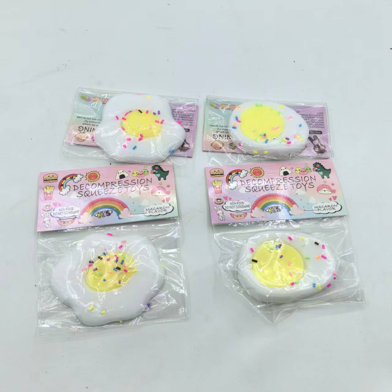 Direct sales from the manufacturer of children's stress-relieving toys, including the "Vent Squeeze Fun" card head simulation poached egg PVC bag Item Picture