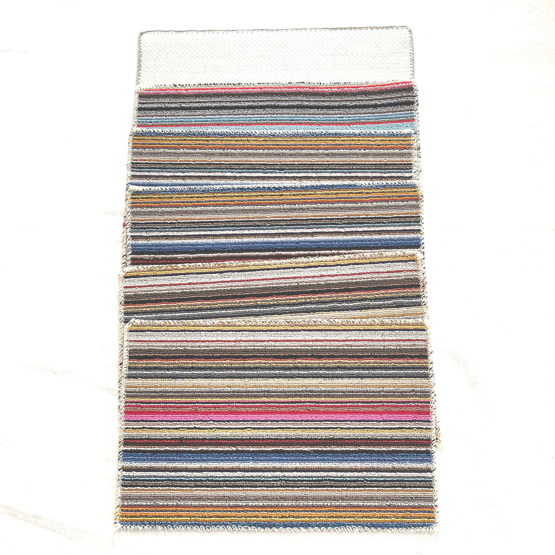 Retail a hairpin, velvet striped, rainbow fine strip, plaster dot, anti-slip base, indoor household door mat and floor mat Specification image