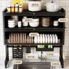Double-layer kitchen sink rack, dishwashing sink, sink countertop, dust-proof bowl cabinet, tableware storage, and draining rack details Picture