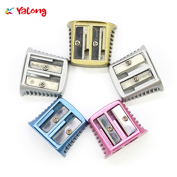 Standard manual pencil sharpener, alloy material, double-hole mini size pencil sharpener, student supplies
