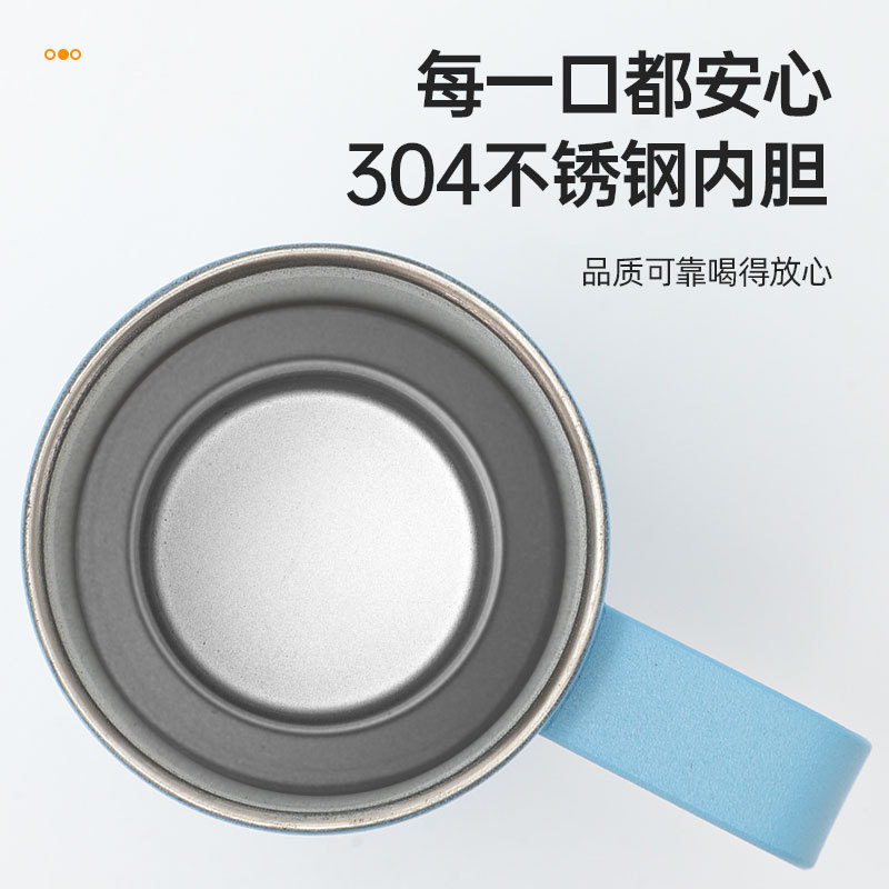 304不锈钢保温杯5oz纯色小水杯便携迷你冰霸杯纯色吸管手柄汽车杯产品图