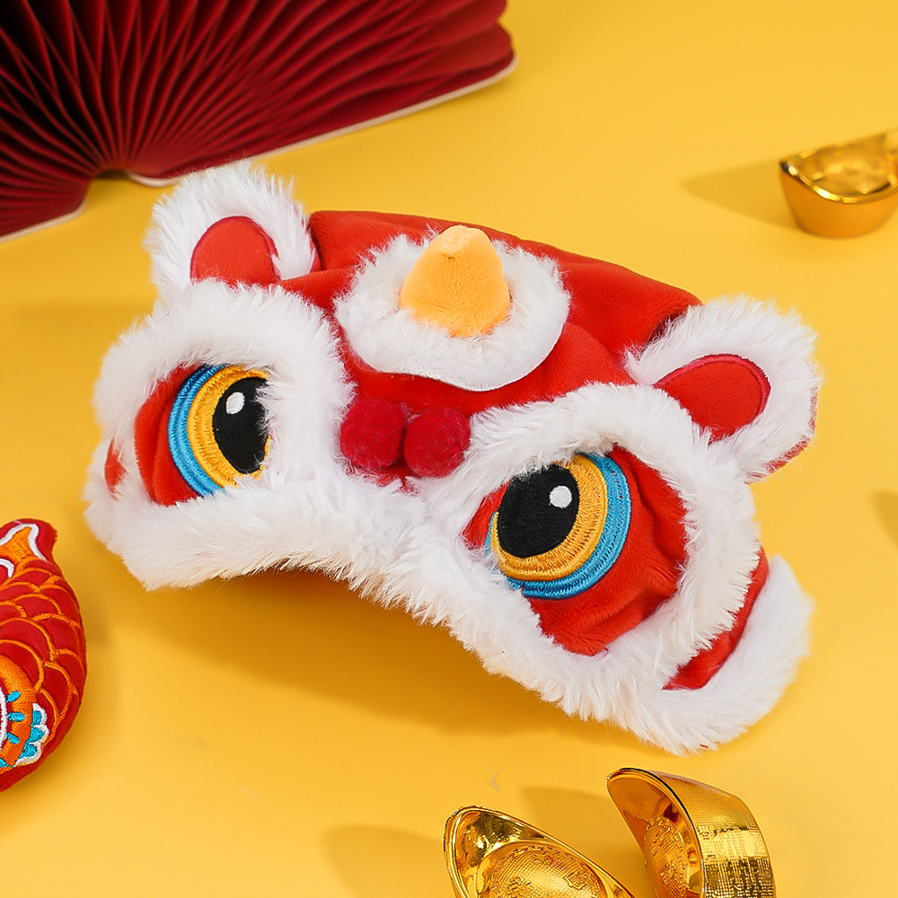 Pet hats, dog and cat hats, New Year lion dance hats, autumn and winter warm headwear, festive headwear supplies Specification image