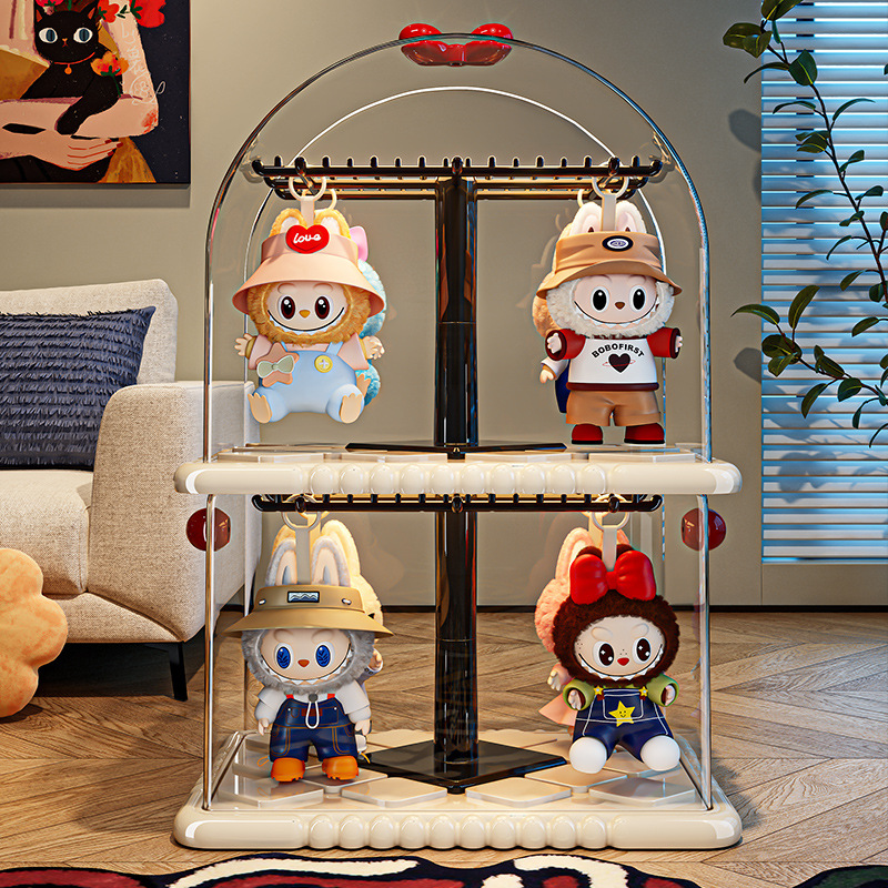 挂件展示盒PET透明毛绒公仔玩偶手办盲盒收纳展示架