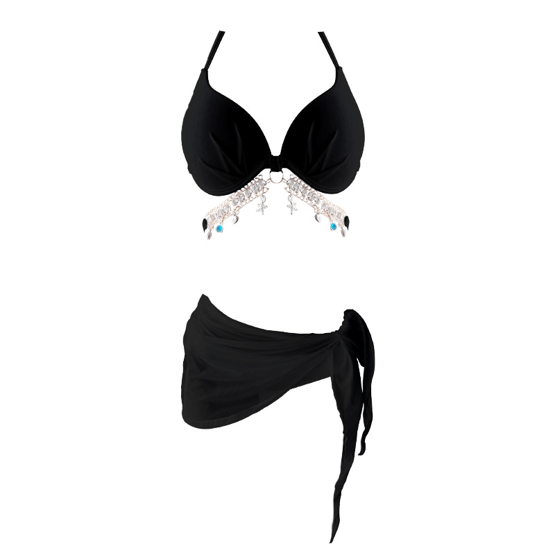 Bestseller two-piece bikini three-piece swimsuit for women 2025 New backless, slimming and concealer three-piece vacation swimsuit 125081 Item Picture