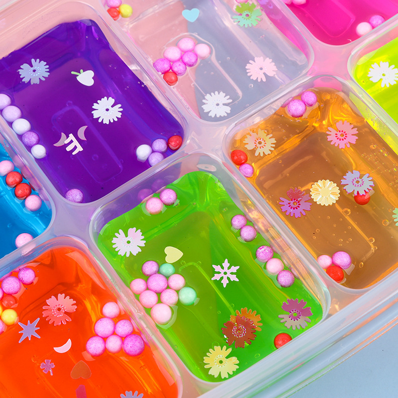 厂家八格创意拼盘起泡胶水晶泥手工道具减压玩具水晶泥夏日起泡胶细节图