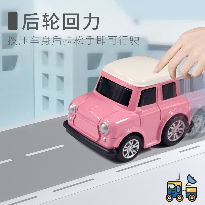 Q版卡通迷你合金车仿真回力小汽车袋装儿童玩具礼品礼物 蛋糕摆件 Specification image