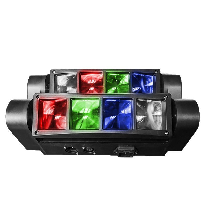 2025 New cross-border LED mini eight-eye spider light, full-color stage light, dj, bar, nightclub, KTV, rotating voice-controlled atmosphere, moving head light, atmosphere rendering manufacturer wholesale Item Picture
