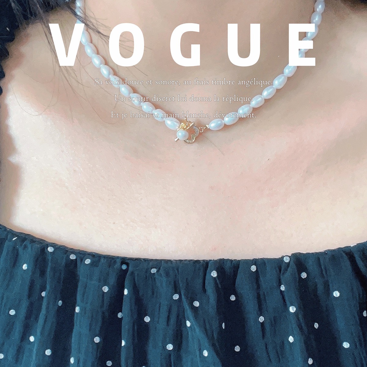 Natural agua dulce mijo perlas collar mujer S925 plata cuatro hojas OT hebillas luz lujo premium cadena clavícula artículos colgante temperamento