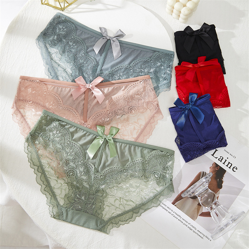 The new sexy women's lace underwear features a mid-waist, high elasticity, comfort and breathability. The lemon graphene antibacterial crotch is 1241# Application Scenario