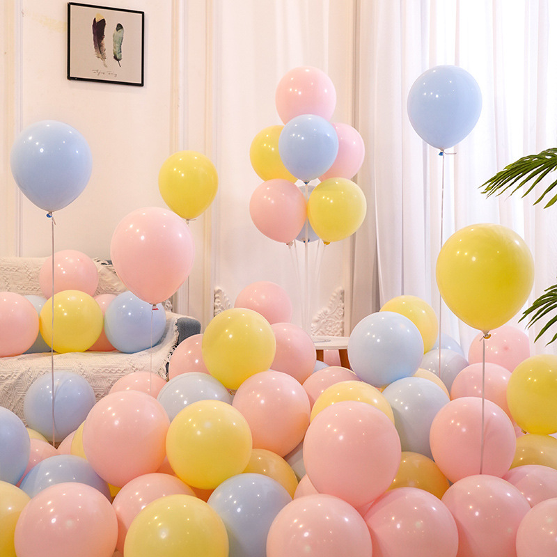 Wholesale of balloons in macaron color, thickened, non-toxic and explosion-proof, for shopping mall stores, event decoration, scene arrangement, and multiple colors Specification image