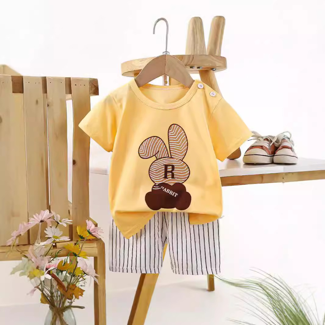 儿童短袖套装纯棉男童夏装宝宝T恤女童衣服薄款童装中小童婴童