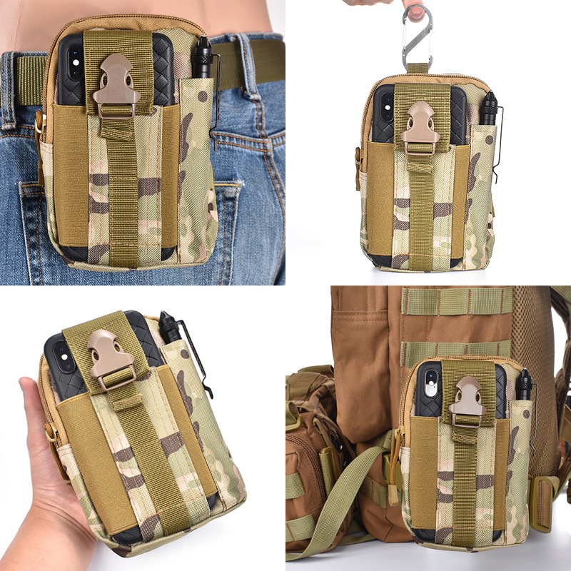 Lurebag outdoor portable water bag, black nylon tactical belt, metal buckle, green bracelet, storage bag, hanging buckle, hiking buckle Specification image