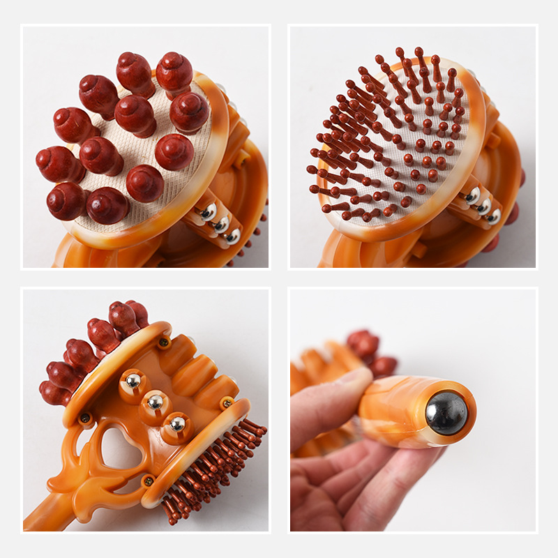 A multi-functional meridian tapping and health preservation tool for three-sided massage, shoulder, neck and waist tapping with imitation jade Application Scenario