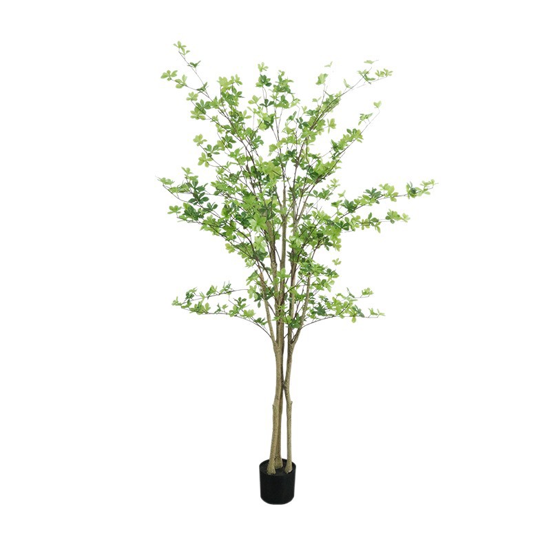 北欧风仿真绿植日本吊钟树落地盆栽高端轻奢假植物服装店装饰摆件白底实物图