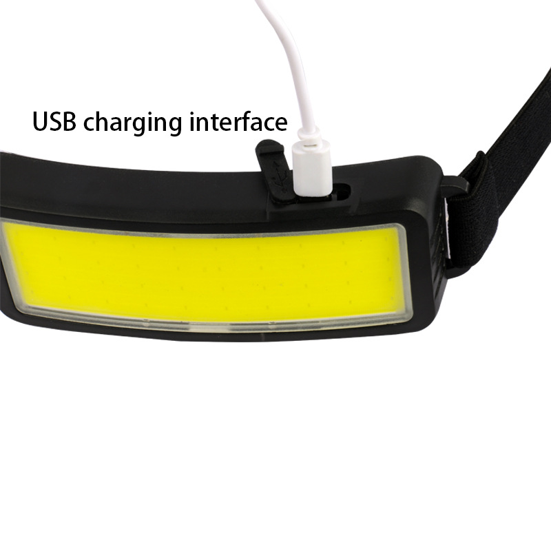 New cross-border COB headlamp, USB charging headlamp, electric display, outdoor fishing strong head, wearable floodlight smart headlamp Application Scenario