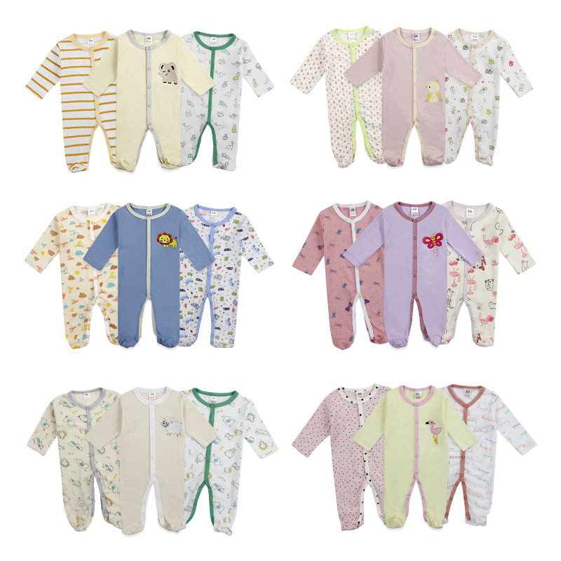 Wholesale of children's clothing from source manufacturers for export in 2024, European and American cotton baby crawling clothes, Amazon Caterpillar long-sleeved crawling clothes details Picture