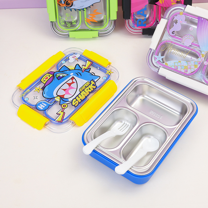 Korean-style cute cartoon stainless steel lunch boxes, microwave lunch boxes, sealed lunch boxes for male and female students, canteens and dormitories Application Scenario