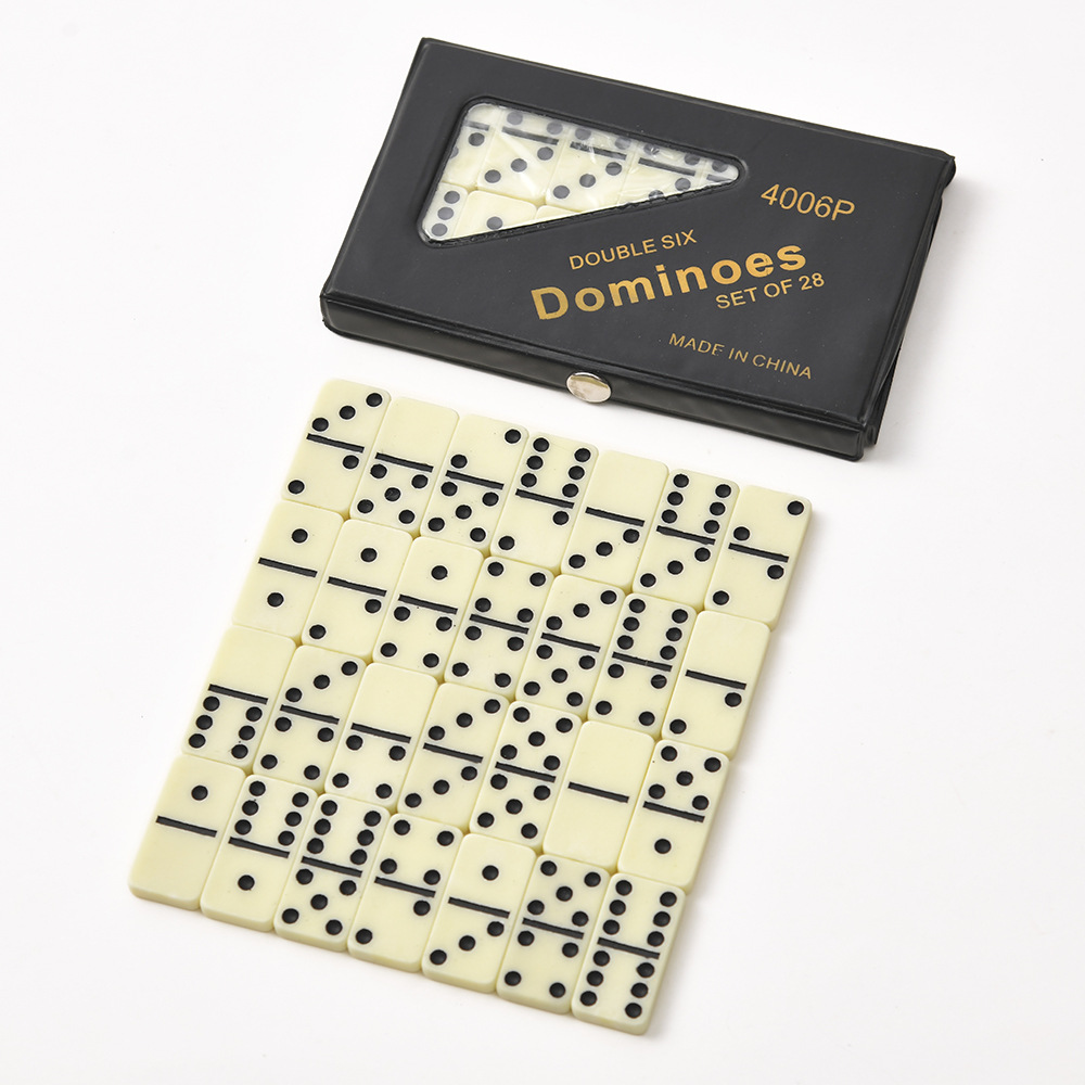 Cross-border Dominoes 28 sets of double six boxes, ivory Dominoes card board games, children's toys details Picture