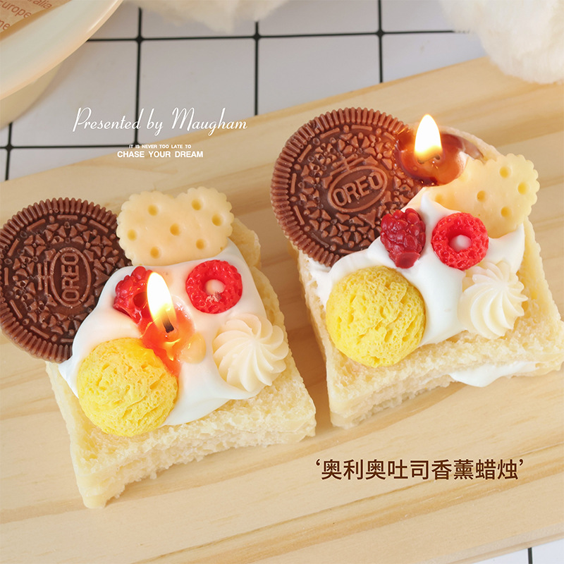 Oreo Toast Scented Candles As Souvenirs, High-End Birthday Gifts, Niche Wholesale Fragrances, Home Cross-Border Products Specification drawing