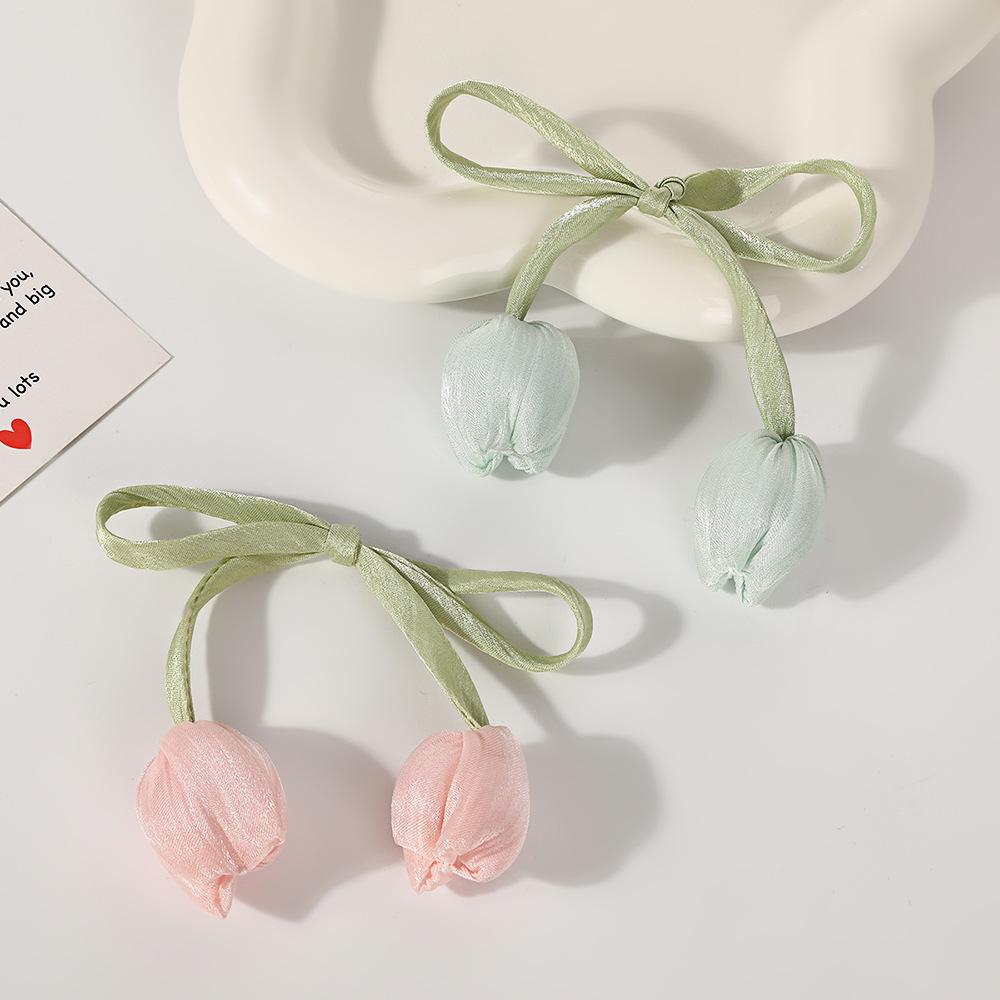 Wholesale of Korean-style flower buds, tulip flower hair clips, hair strings, clothing accessories, clothing bags, accessories and auxiliary materials from manufacturers details Picture