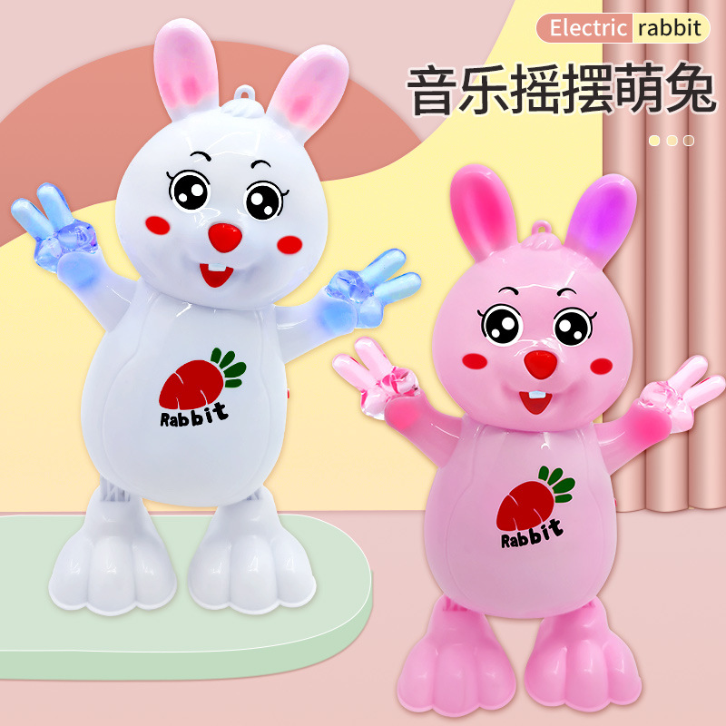Electric Swing Rabbit 2023 New Electric doll for the Year of the Rabbit, wholesale from children's toy manufacturers at night market stalls details Picture