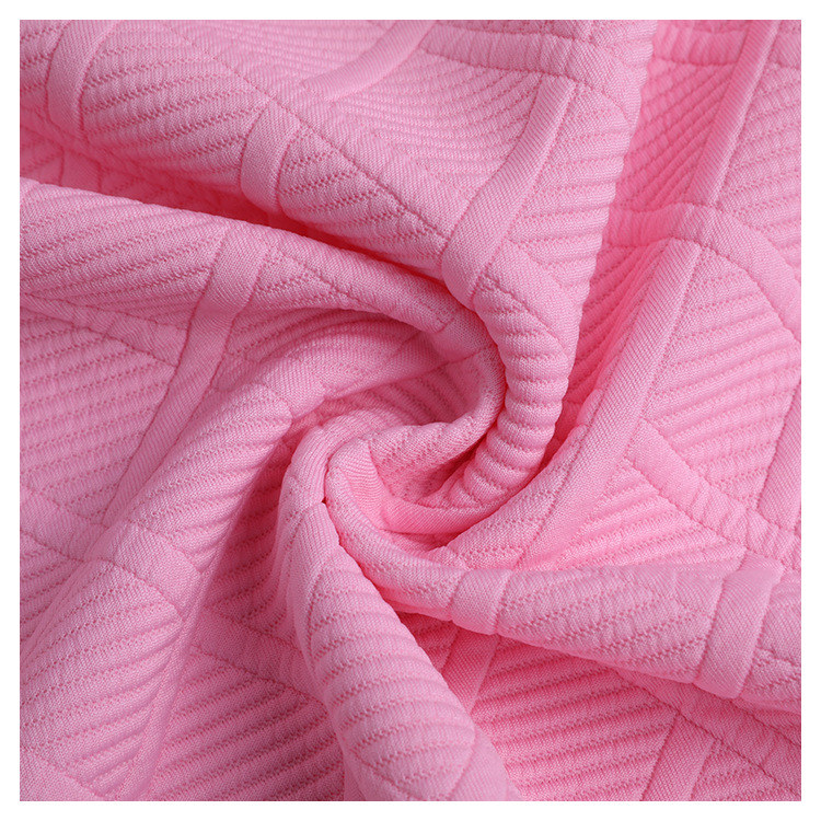 The manufacturer supplies all-polyester knitted jacquard elastic air layer knitted fabric, cotton-like polyester yarn weft dyed fabric Application Scenario