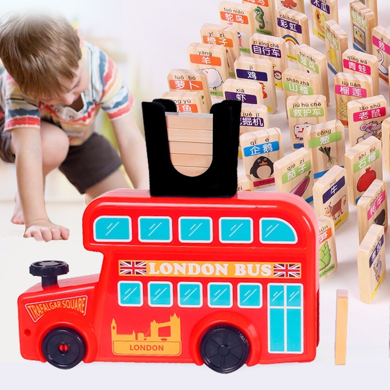 多米诺/多米诺玩具/多米诺骨牌/小汽车玩具/多米诺积木火车产品图