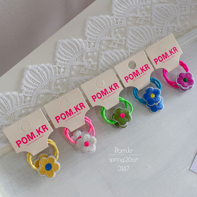 Primavera nuevo dulce color flores garras niños high stretch cola de caballo croquetas cabeza cordón bebé mano accesorios para el pelo