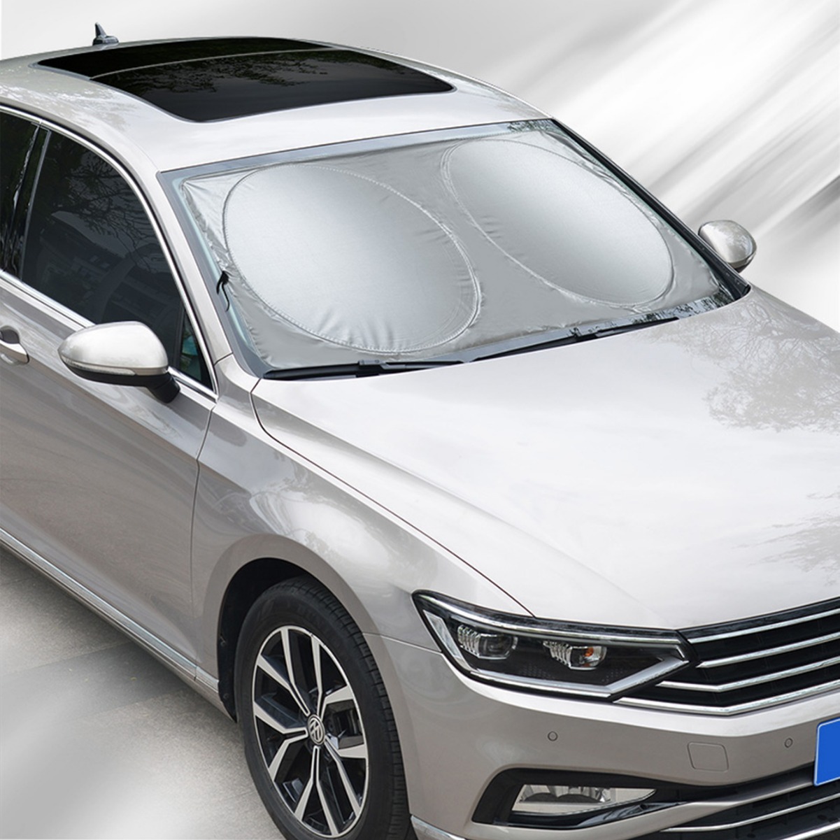 厂家批发通用涂银布汽车遮阳挡四季通用铝膜太阳前挡防晒遮阳抗寒