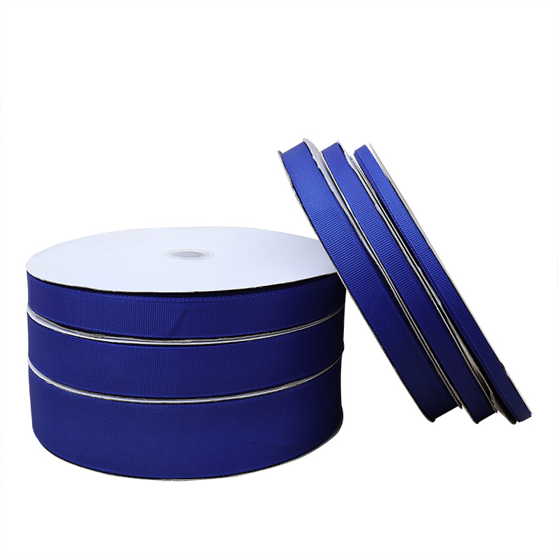 天美蓝色丝带0.6CM-5CM宝蓝色螺纹织带礼品包装彩带服装辅料彩带白底实物图